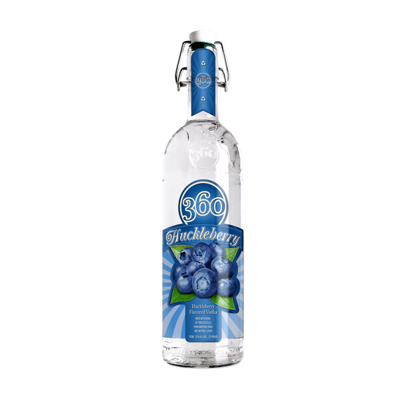 360 Huckleberry Flavored Vodka, 750 ml Bottle, 35% ABV