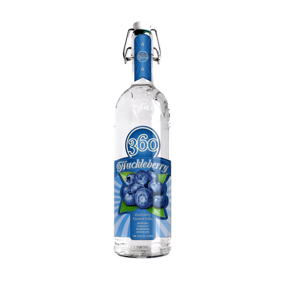 360 Huckleberry Flavored Vodka, 750 ml Bottle, 35% ABV