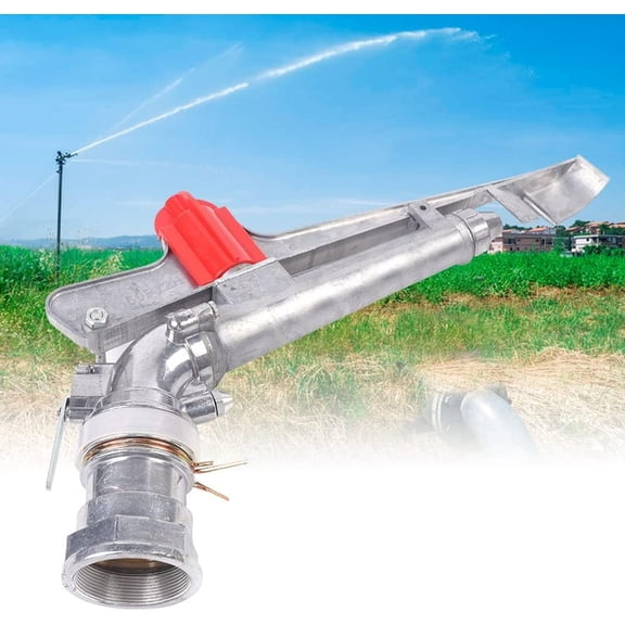360° Irrigation Spray Impact Gun Adjustable Impact Area Water Irrigation Spray Tool Kit for Garden Agricultural, Horticultural, , Farms, Orchards, (Interface Diameter: 1.5inch)