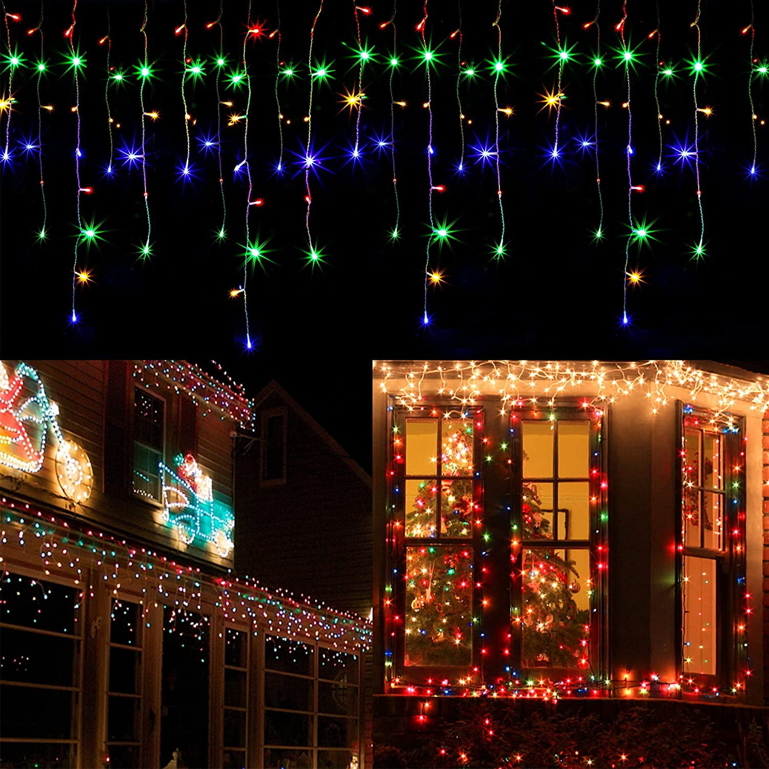 Dripping icicle cheap christmas lights