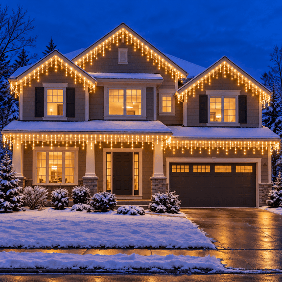 360 LED Icicle Lights, 29.5 ft, 60 Drops, 8 Modes, Warm White, Indoor and Outdoor Holiday String Lights