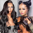 thumbnail image 1 of 360 Lace Front Human Hair Wigs Body Wave Wigs HD Lace Front Human Hair Wigs Brazilian Hair Wig Pre Plucked With Baby Hair 150% Density Body Wave Wigs for Black Women 20inch Natural Color, 1 of 9