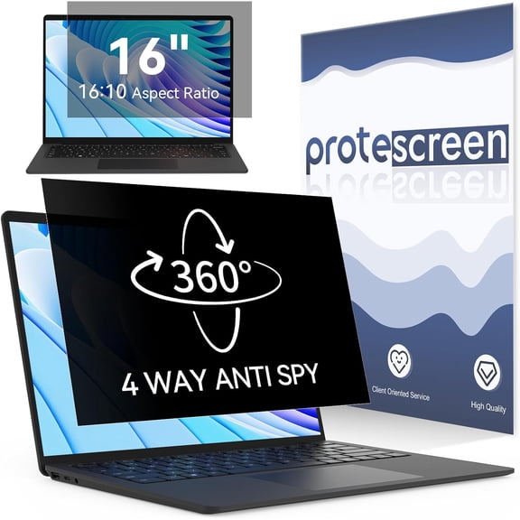 360 Laptop Privacy Screen 16 Inch for 16:10 Computer, 16" Monitor 4 Way Privacy Anti Glare Protector Blue Light Filter Shield Film Compatible with Lenovo/Hp/Dell/Acer/Asus/Thinkpad/Envy/Toshiba