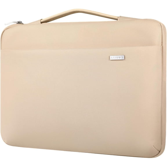 360Laptop Sleeve Case 13 13.6 Inch Compatible with MacBook Air 13 M1/M2/M3/M4 2020-2025, MacBook Pro 13/14, IPad Air/Pro 13, Waterproof Computer Bag Cover with Handle, Apricot