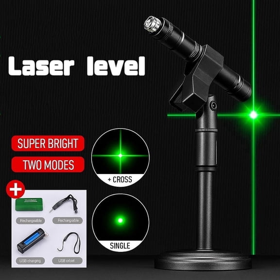 Stxxno 360 Degree Green Laser Level Self-Leveling Rechargeable Battery Adjustable