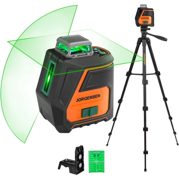 360 Laser Level with Tripod, 100 FT Rechargeable Self Leveling Line Leveler Tool Magnetic Base, Wide Angle Green for Picture Hanging, Floor Tile, Construction