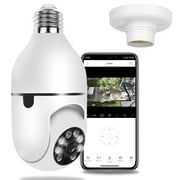 360  Light Bulb Camera Wireless Security Camera 1080p with Real-time Motion Detection