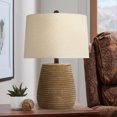 360 Lighting 23" High Small Farmhouse Rustic Accent Table Lamp Brown