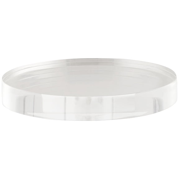 360 Lighting 7" Wide x 1" High Round Modern Pedestal Lamp Riser Stand Clear Finish Acrylic Single Living Room Bedroom Bedside