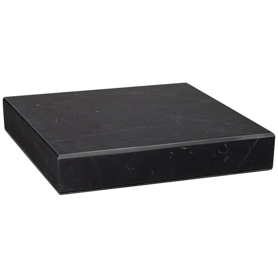 360 Lighting 8" Square x 1" High Pedestal Lamp Riser Black Marble Single Living Room Bedroom Bedside Nightstand House Office Home