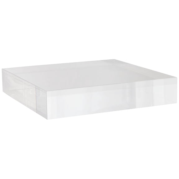 360 Lighting 8" Wide x 1 1/2" High Square Modern Pedestal Lamp Riser Clear Acrylic Single Living Room Bedroom Bedside Nightstand