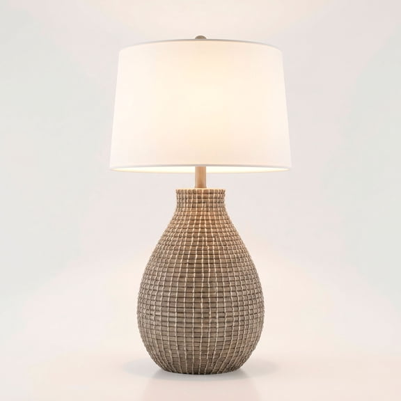360 Lighting Adelyn 28" High Natural Beige Gourd Table Lamp with Dimmer