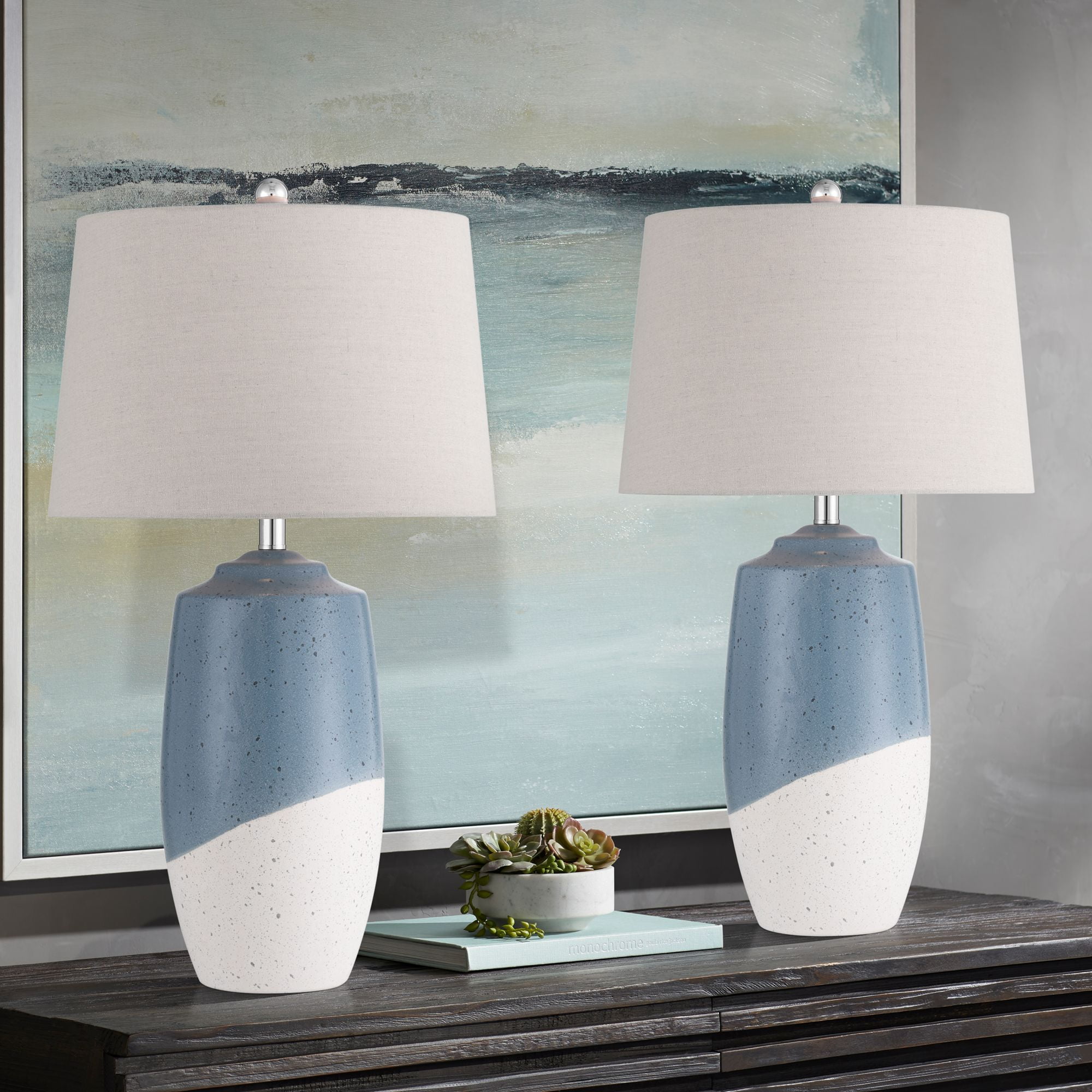 360 Lighting Aegean 28" Tall Coastal Modern Table Lamps Set of 2 Blue ...