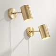 360 Lighting Carla Modern Wall Lamps Set of 2 Polished Brass Plugin 5