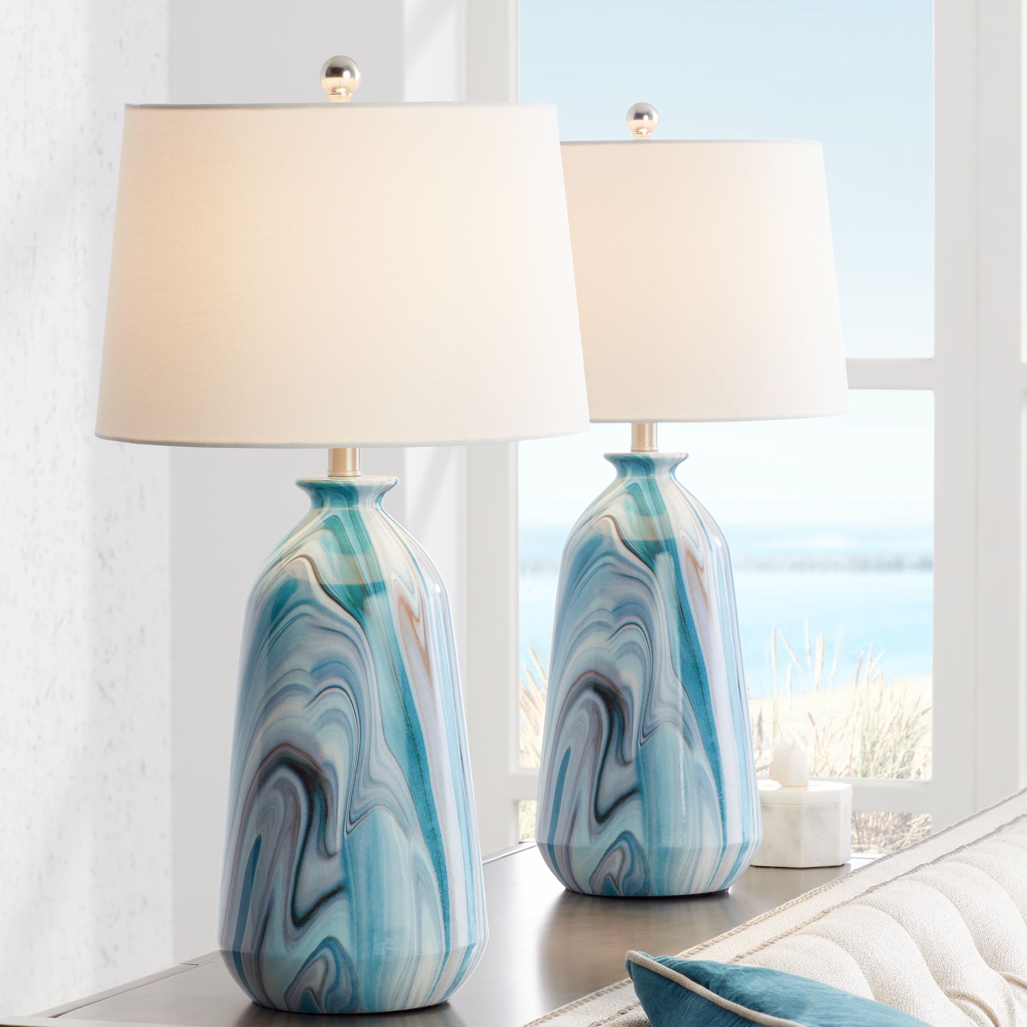 360 Lighting Dylan Modern Coastal Table Lamps 27 1/2" Tall Set of 2 ...