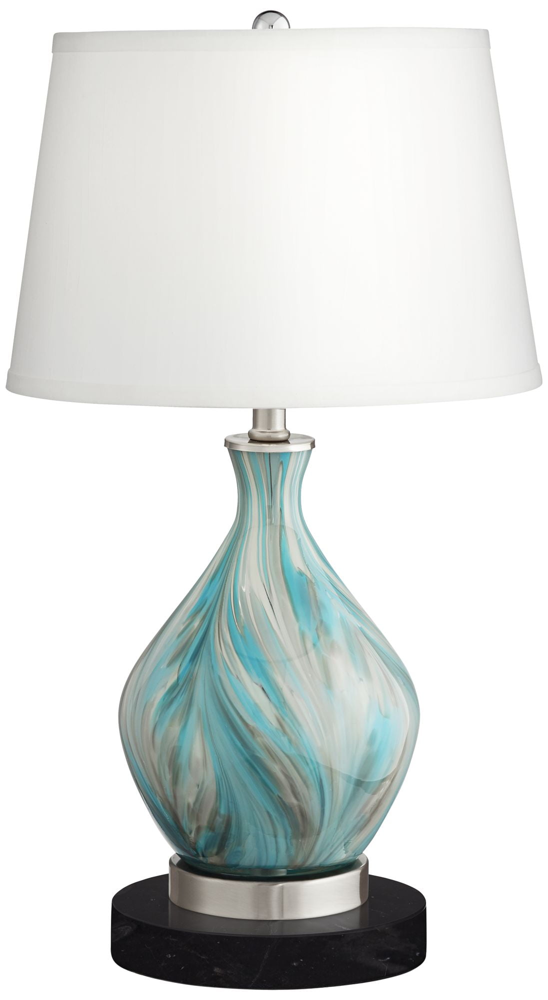 360 Lighting Cirrus Modern Accent Table Lamp with Round Black Marble ...