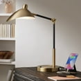 thumbnail image 1 of 360 Lighting Colborne Modern Mid Century Desk Table Lamp 28" Tall Antique Brass Black with USB Charging Port LED for Bedroom Living Room Bedside Kids, 1 of 9