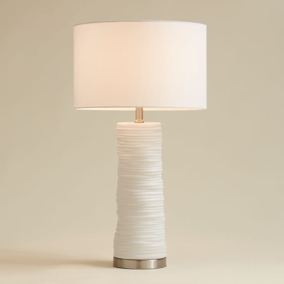 360 Lighting Contours 27 1/2" High Modern White Ceramic Table Lamp with Dimmer