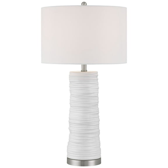 Contours 27 1/2" High Modern White Ceramic 3-Way Table Lamp