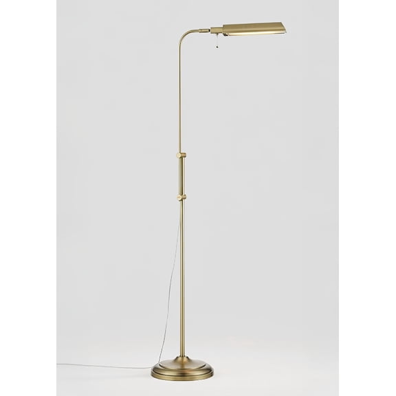 360 Lighting Culver Traditional Pharmacy Floor Lamp Standing 57" Tall Plated Aged Brass LED Adjustable Metal Shade for Living Room Reading Bedroo