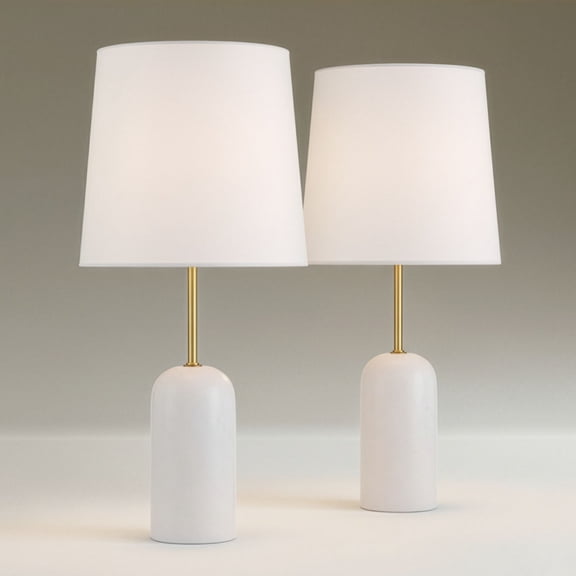 360 Lighting Daleti 25" High White Marble Table Lamp Set of 2