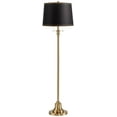 thumbnail image 1 of 360 Lighting Dyna Traditional 58" Tall Standing Floor Lamp Skinny Pole Pull Chain Gold Antique Brass Finish Drum Satin Black Shade, 1 of 5