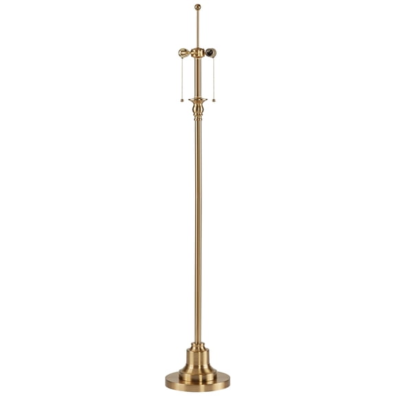 360 Lighting Dyna Traditional 58" Tall Standing Floor Lamp Base Skinny Pole Pull Chain Gold Metal Antique Brass Finish Living Room