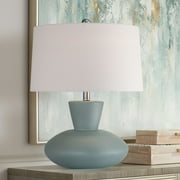 360 Lighting Emil 21 1/2" High Small Mid Century Modern Accent Table Lamp Light Gray Ceramic Single Living Room Bedroom Bedside