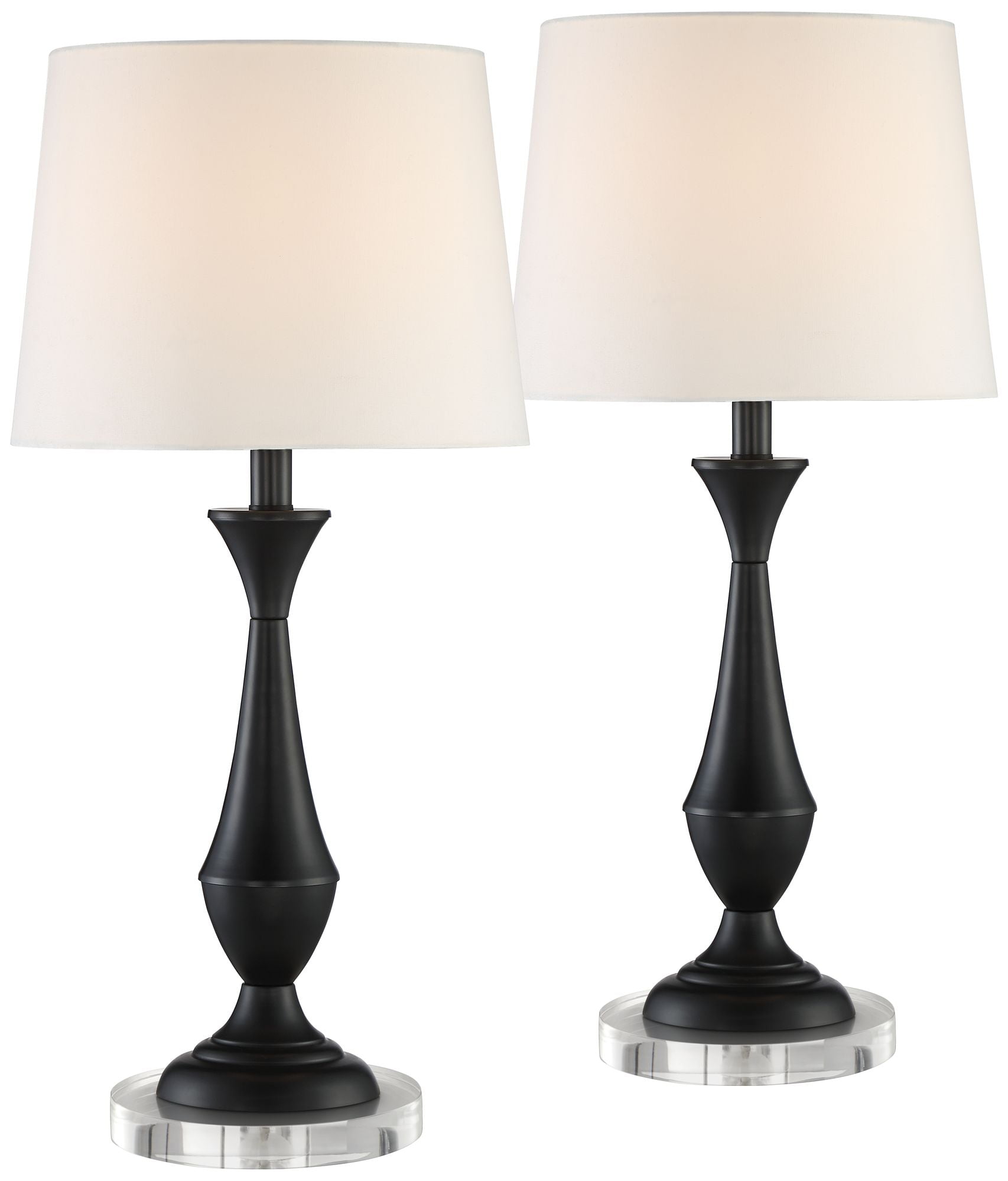 360 Lighting Joyce Modern Table Lamps Set of 2 with Round Riser 25 ...