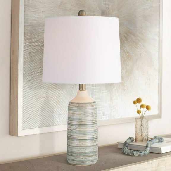 360 Lighting Kayla 23 1/2" High Small Modern Coastal Accent 3-Way Table Lamp Blue Ceramic Single Living Room Bedroom (Colors May Vary)