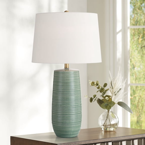 360 Lighting Kerry 28 1/2" High Green Stripes Ceramic Table Lamp