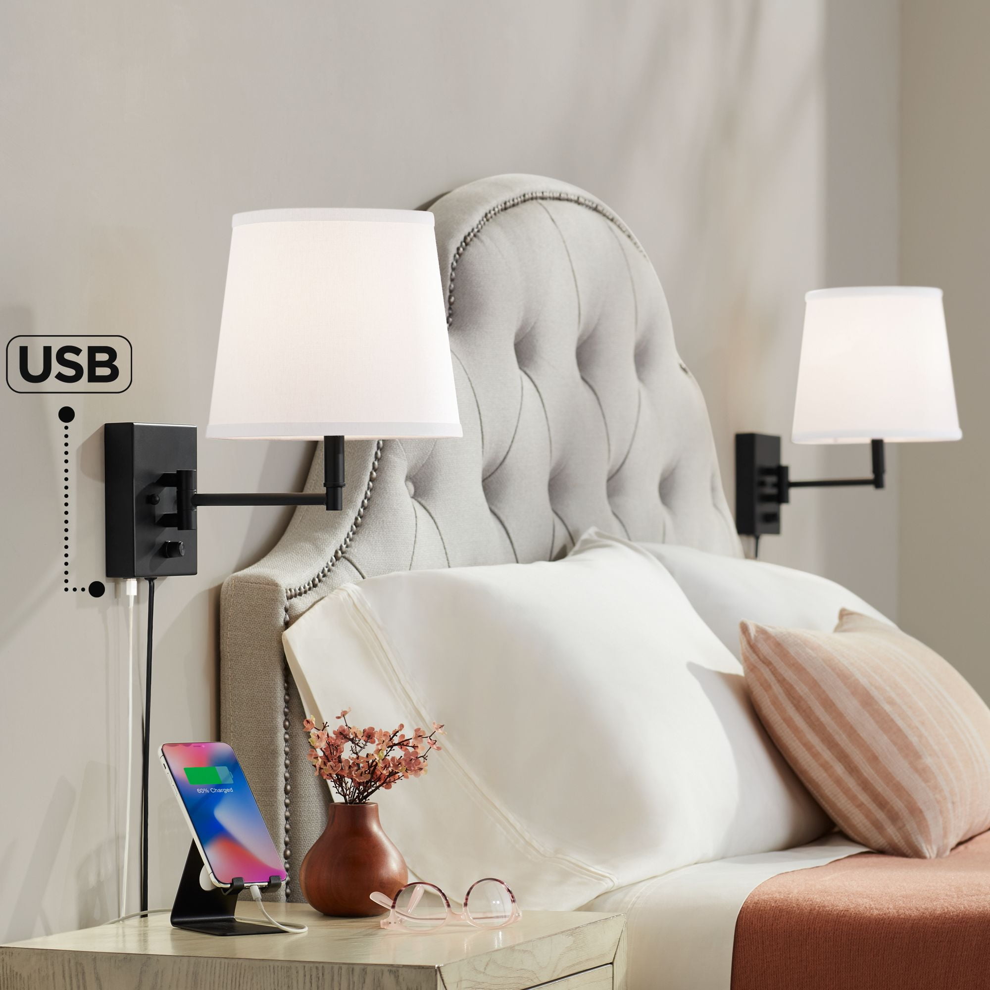 Wall swing hot sale lamps for bedroom