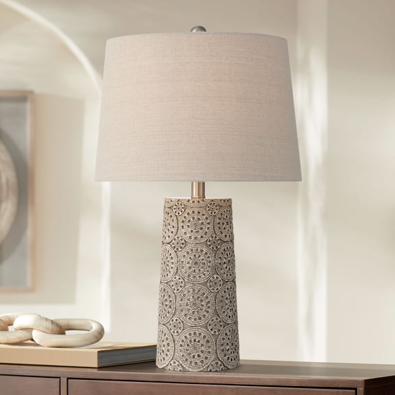 360 Lighting Lavinia 24 1/2" High Carved Stone Motif Table Lamp