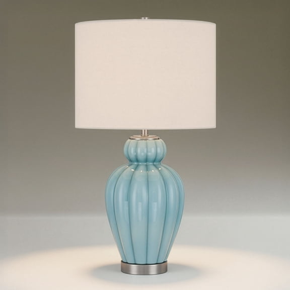 360 Lighting Leros 27 1/2" High Blue Sky Glass Gourd Table Lamp with Dimmer