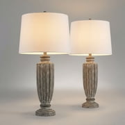360 Lighting Lockland 31" High Antique Brown Column Table Lamp Set of 2