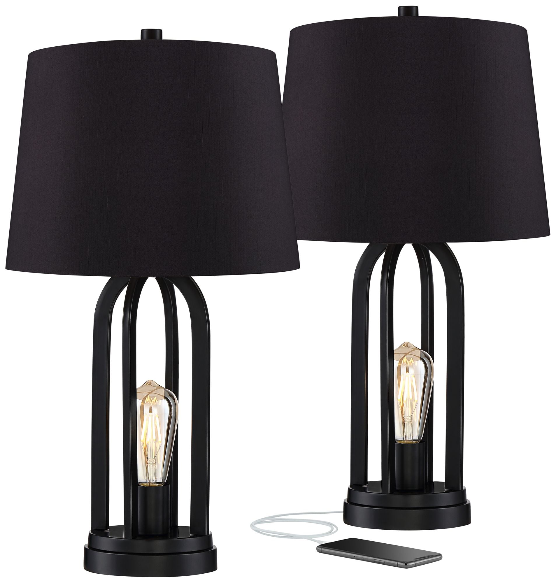 Black industrial table lamps deals