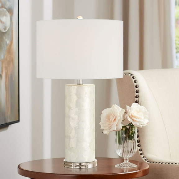 Marcus 27 1/2" High Textured White Cylinder 3-Way Table Lamp