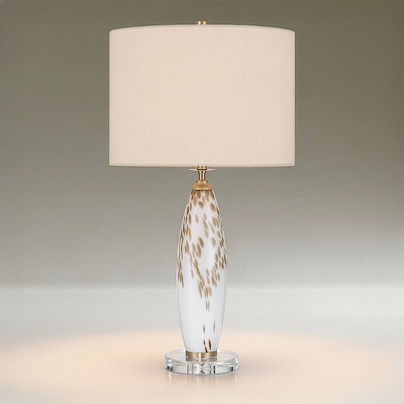 360 Lighting Melina 27 1/2" High White and Beige Glass Table Lamp