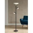 thumbnail image 1 of 360 Lighting Modern Torchiere Floor Lamp 3-in-1 Design 70" Tall Tiger Bronze White Glass Shades for Living Room Reading Bedroom Office, 1 of 9