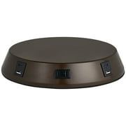 360 Lighting Modern Workstation Table Lamp Base with USB and AC Power Outlet Universal Charging Bronze Touch On Off Living Room