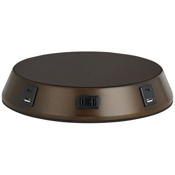 360 Lighting Modern Workstation Table Lamp Base with USB and AC Power Outlet Universal Charging Bronze Touch On Off Living Room