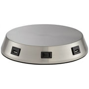 360 Lighting Modern Workstation Table Lamp Base with USB and AC Power Outlet Universal Charging Brushed Nickel Touch On Off Office