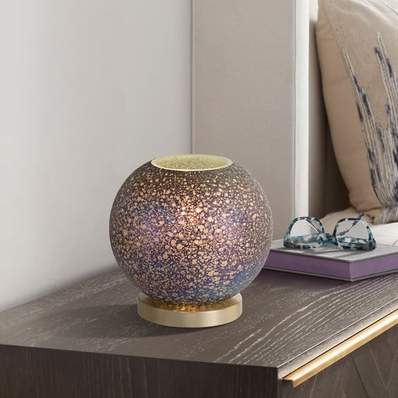 360 Lighting Pia 7 1/2" High Purple Mosaic Glass Globe Accent Lamp