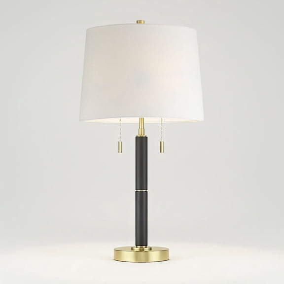 360 Lighting Rawdon 27" High Antique Brass and Black 2-Light Pull-Chain Table Lamp