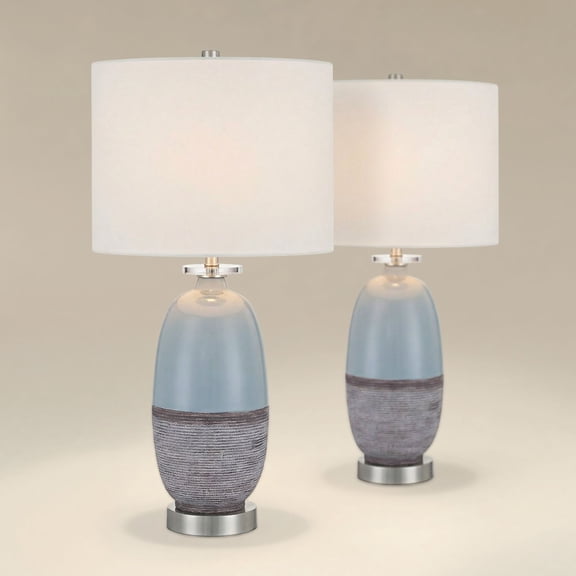360 Lighting Stratos 26 1/4"H Blue Cloud Ceramic Table Lamp Set of 2 with Dimmer