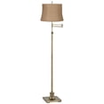 thumbnail image 1 of 360 Lighting Swing Arm Floor Lamp Adjustable Height 70" Tall Antique Brass Natural Burlap Fabric Drum Shade for Living Room Reading Bedroom, 1 of 4