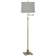 thumbnail image 1 of 360 Lighting Swing Arm Floor Lamp Adjustable Height 70" Tall Antique Brass Platinum Gray Dupioni Silk Drum Shade for Living Room Reading, 1 of 4