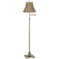 thumbnail image 1 of 360 Lighting Traditional Swing Arm Floor Lamp Adjustable Height 70" Tall Antique Brass Natural Burlap Fabric Bell Shade Living Room Bedroom, 1 of 1