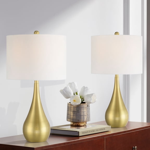 360 Lighting Yolanda 25 1/2" High Gold Teardrop Table Lamp Set