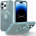 thumbnail image 1 of 360° Magnetic Swivel Ring for iPhone 14 pro case, Built-in Metal Stand and Ring Holder, Magsafe Compatible, Military Grade Protection, Shock and Vibration Resistant-Lake Blue, 1 of 14